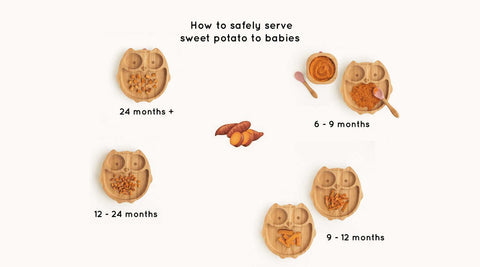 How to safely serve sweet potato image from 6-24 months 