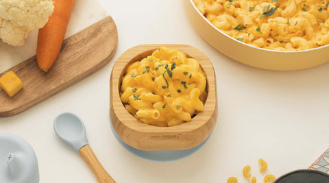 Mac and Cheese in an eco rascals bowl