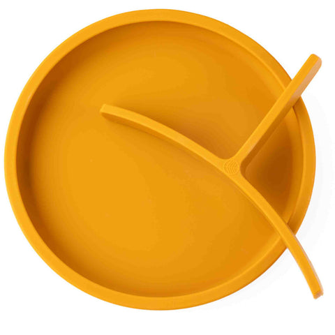Silicone Plate with Removable Divider - Mustard