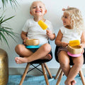 Bamboo Suction Bowls Held by Kids
