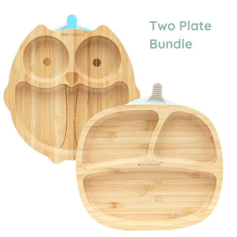 Bamboo Baby Plate Bundle - Owl and Classic Toddler