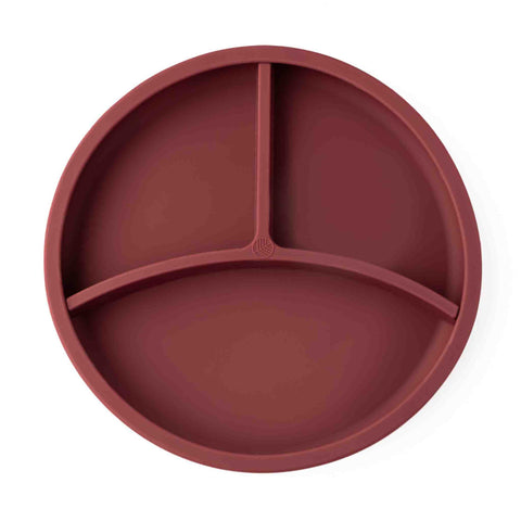 Silicone Plate with Removable Divider - Burgundy