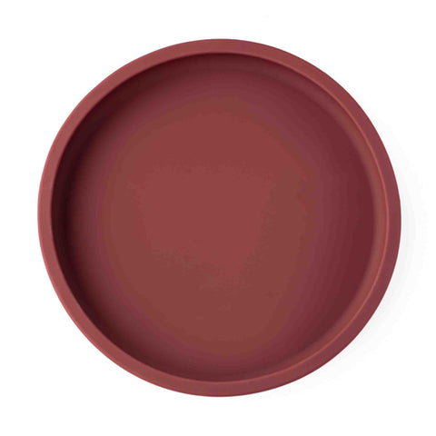 Silicone Plate with Removable Divider - Burgundy