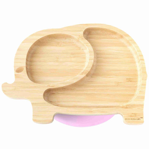Bamboo Plate with Suction - Elephant Shape