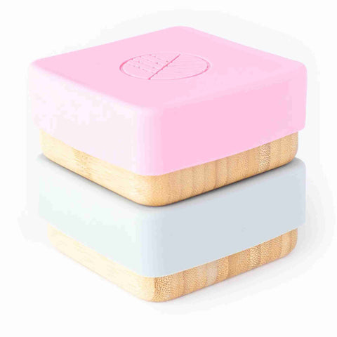 Bamboo Snack Pots - Pink and Grey