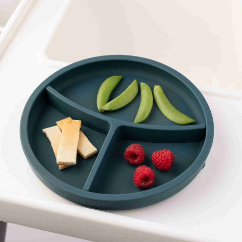 Silicone Plate with Removable Divider - Teal