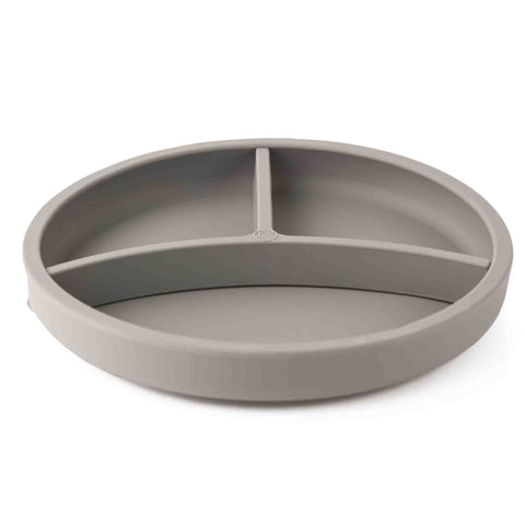 Silicone Plate with Removable Divider - Silver