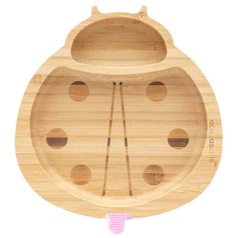 Bamboo Ladybird Suction Plate -Pink