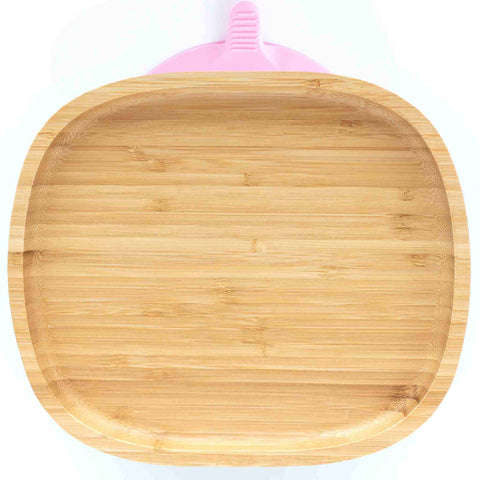 Bamboo Open Suction Plate - Pink