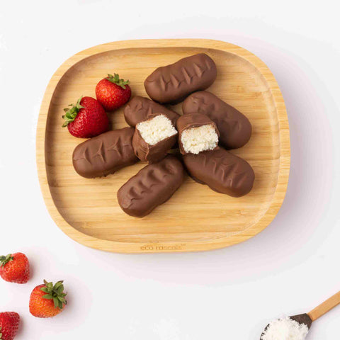 Bamboo Open Suction Plate - With chocolate bounty