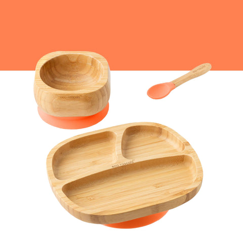 Toddler Plate and Bowl - Orange