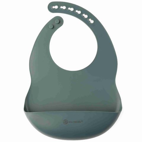 Silicone bib in teal colour