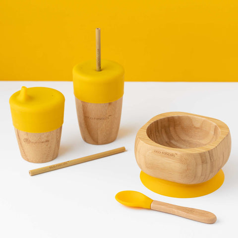 Bamboo Bowl and Cup Bundle - Yellow