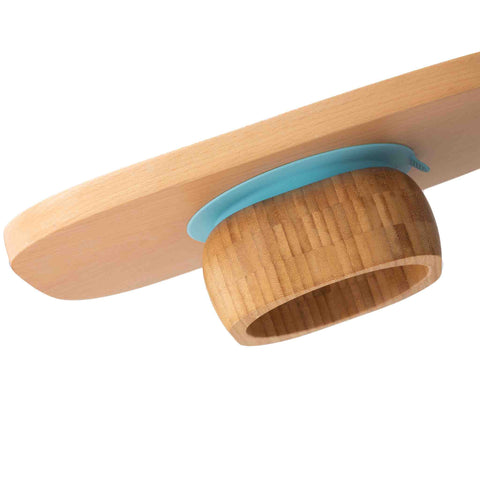 Bamboo baby suction bowl and spoon set - Blue