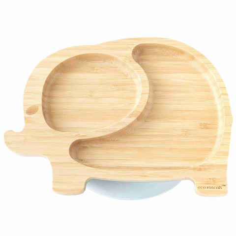 Bamboo Plate with Suction - Elephant Shape