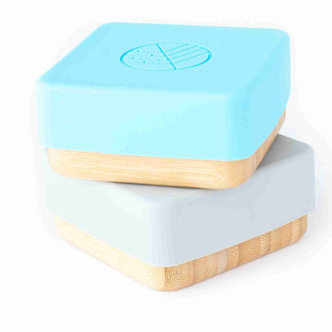 Bamboo Snack Pots - Blue and Grey