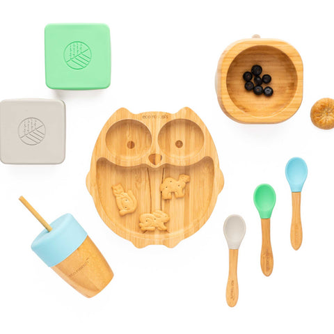 eco rascals Bamboo Weaning Set Bundle - Owl