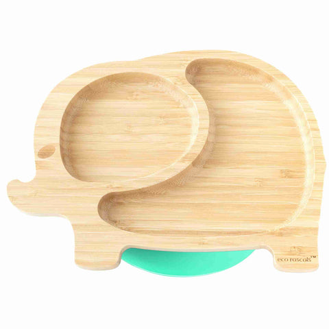 Bamboo Plate with Suction - Elephant Shape