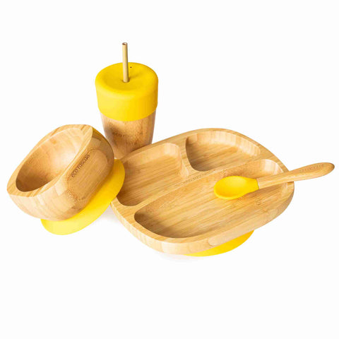 Toddler bamboo Gift Set - Plate, cup and bowl - Yellow