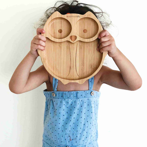 Bamboo Owl Shaped Suction Plate