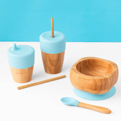 Bamboo Bowl and Cup Bundle - Blue