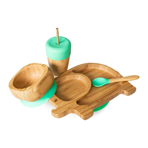 Elephant section plate gift set - one suction plate, bowl, spoon and cup