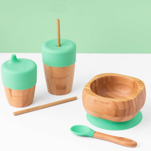 Bamboo Bowl and Cup Set - Green