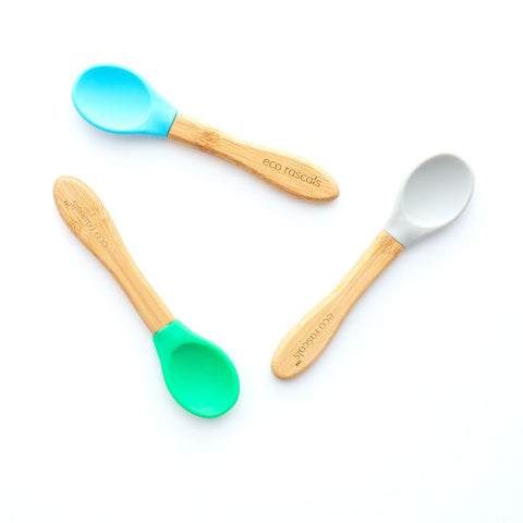 Self Feeding Bamboo Baby Spoons (Red,Blue & Green) – BabyK